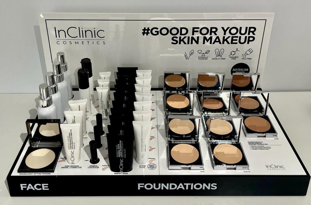 INCLINIC DISPLAY VISAGE & FOND DE TEINT 3 SOLDES 1 TESTEUR GRATUIT