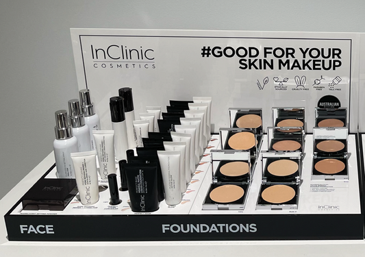 INCLINIC DISPLAY FACE & FOUNDATION 3 VERKOOP 1 GRATIS TESTER