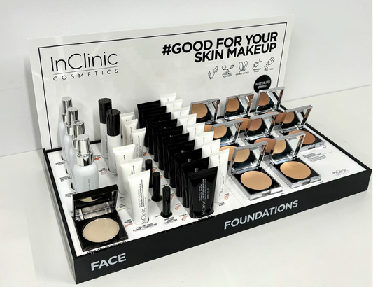 INCLINIC DISPLAY FACE & FOUNDATION 3 VERKOOP 1 GRATIS TESTER